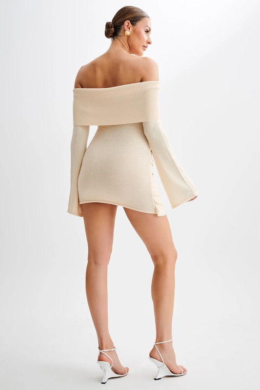 WOMEN FASHION MINI SUMMER KNIT DRESS