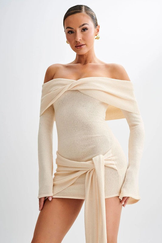 WOMEN FASHION MINI SUMMER KNIT DRESS