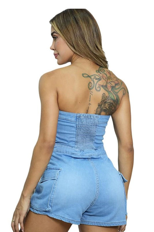 WOMEN FASHION DENIM ROMPERS