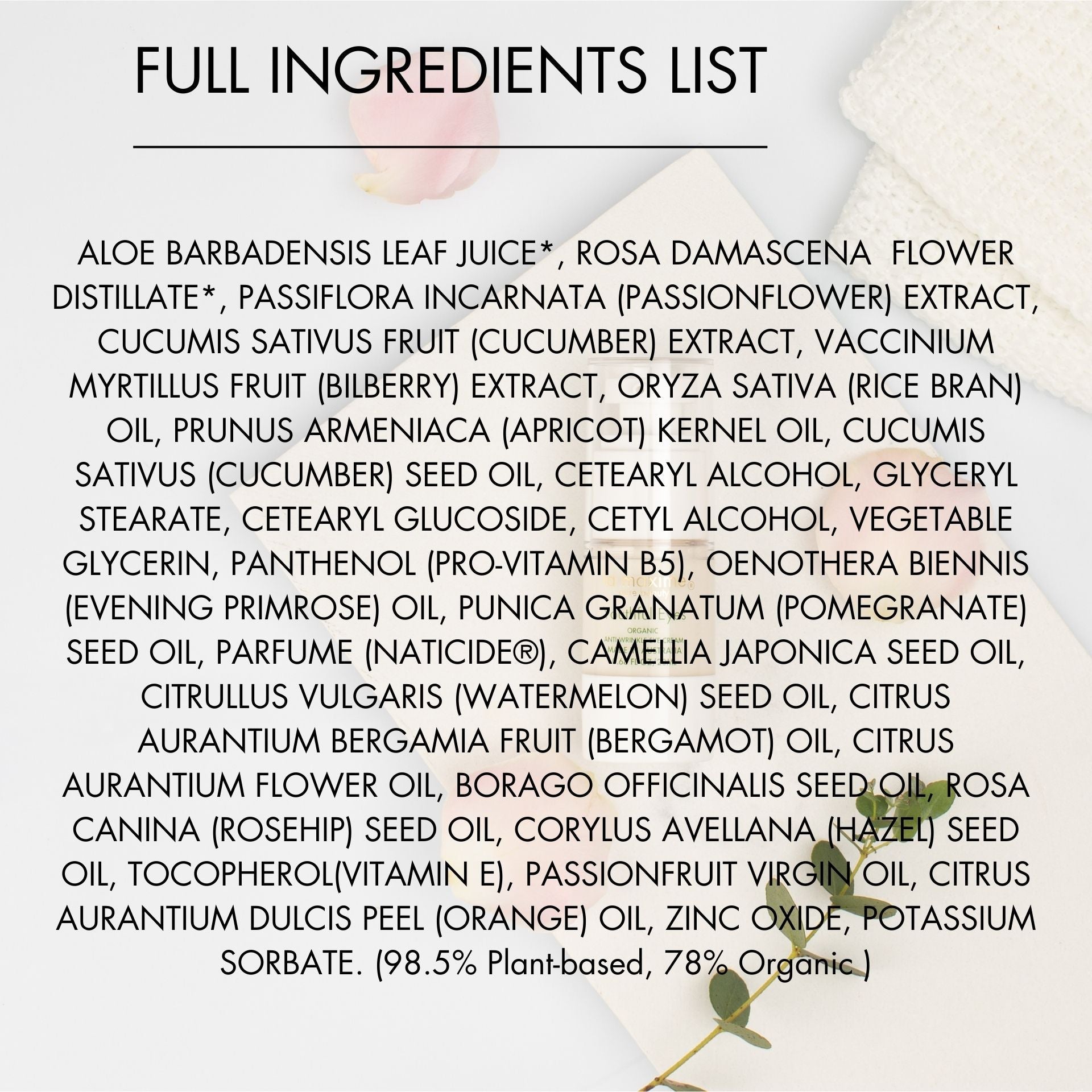 Youthful Eyes Anti-Wrinkle Organic Eye Cream : Dermatologist tested,