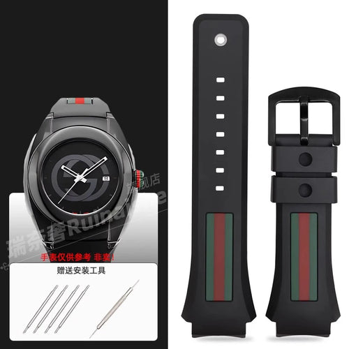 Watch Band For Gucci YA137/YA137107A Rubber Watch Strap Dedicated