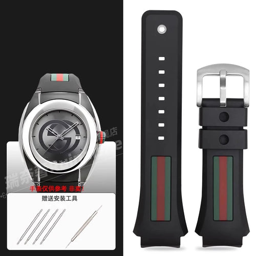 Watch Band For Gucci YA137/YA137107A Rubber Watch Strap Dedicated