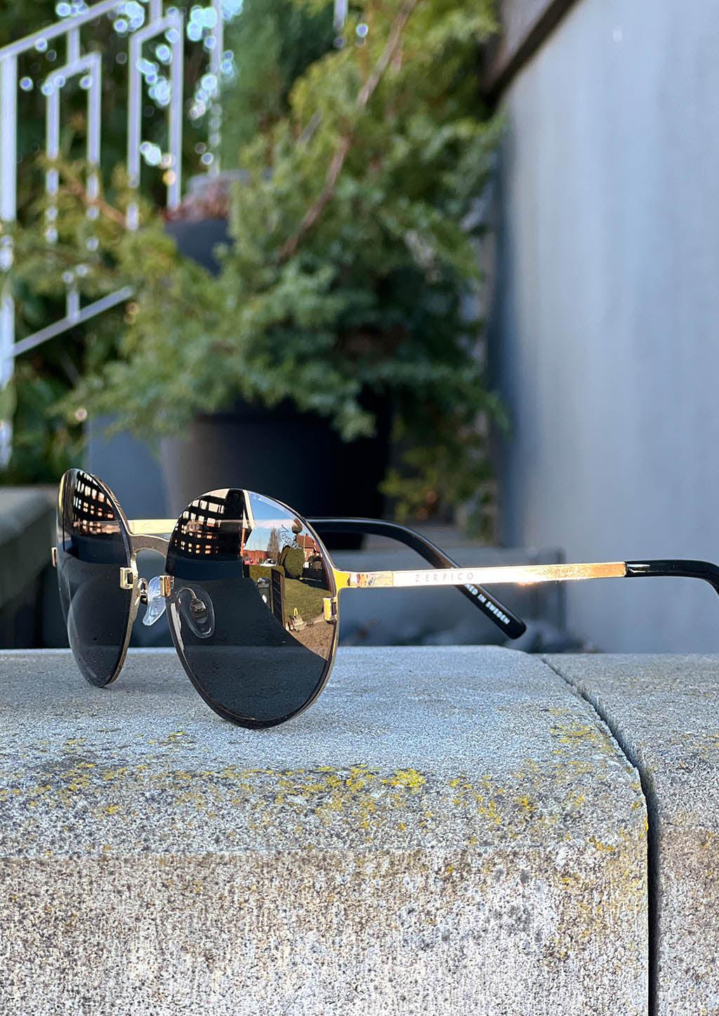 Titanium Round Sunglasses - V2 - 24K GOLD Plated