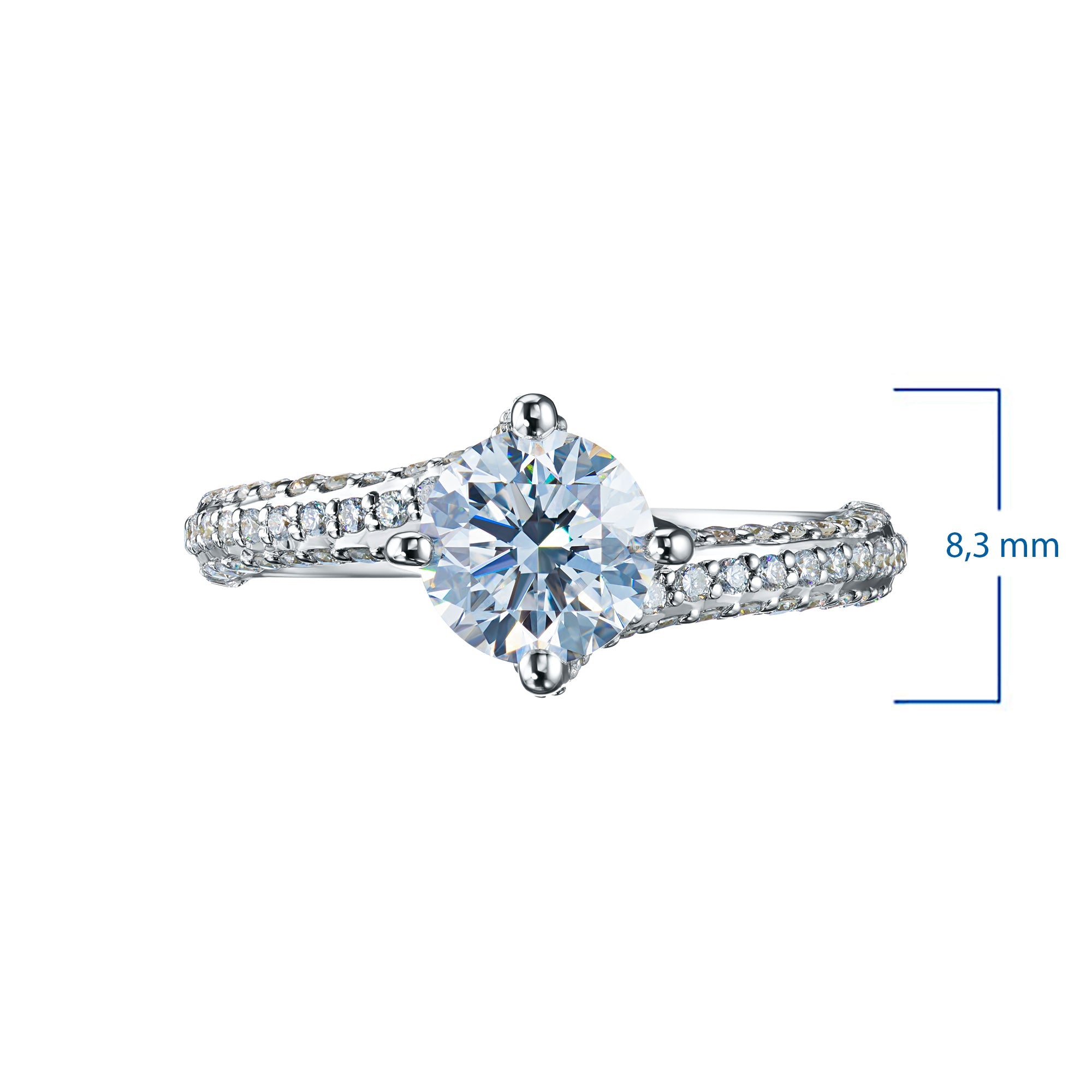 White Gold Ring with 97 Round-Cut Lab-Created Diamonds 1.679 CT.TW