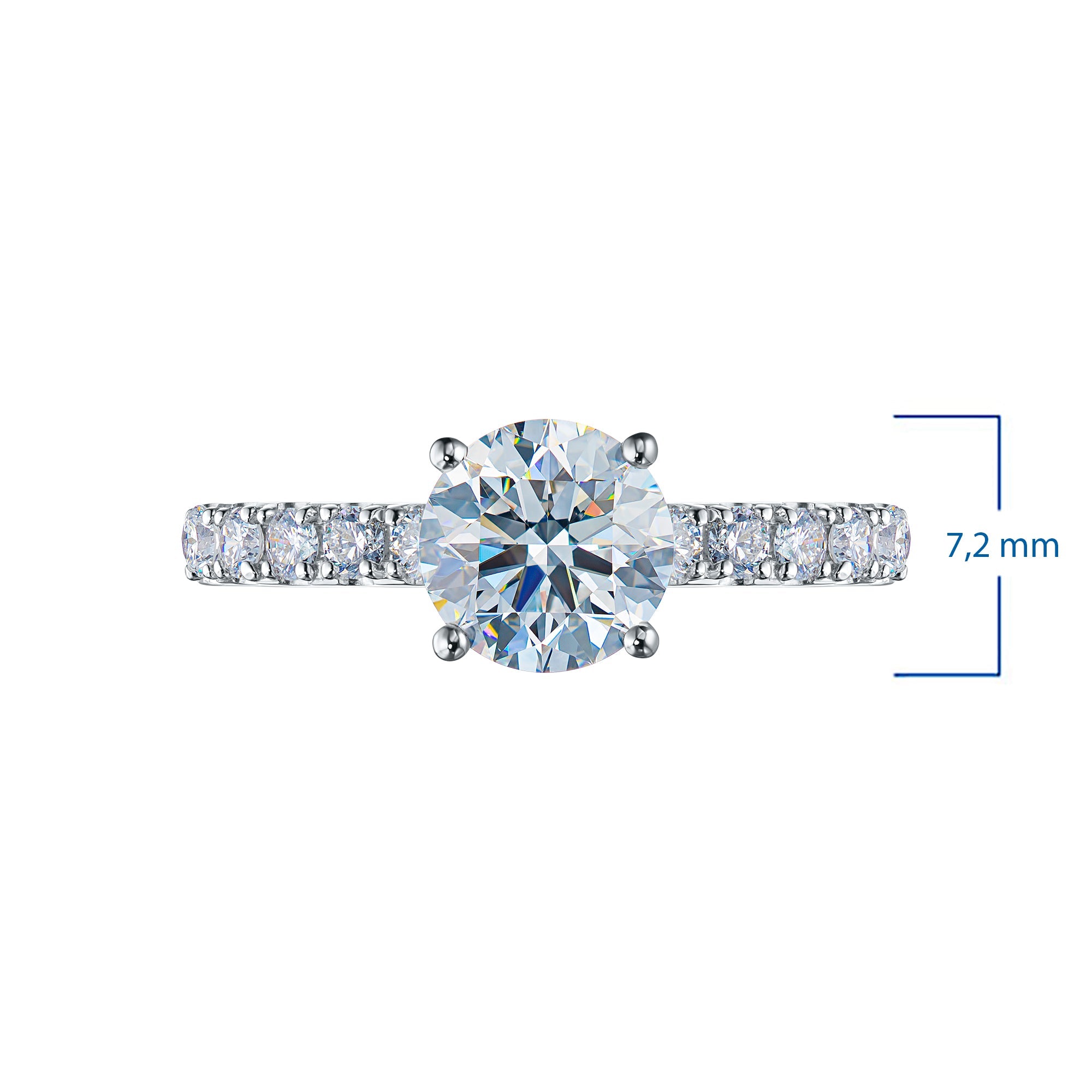 White Gold Ring with 11 Round-Cut Lab-Created Diamonds 1.762 CT.TW