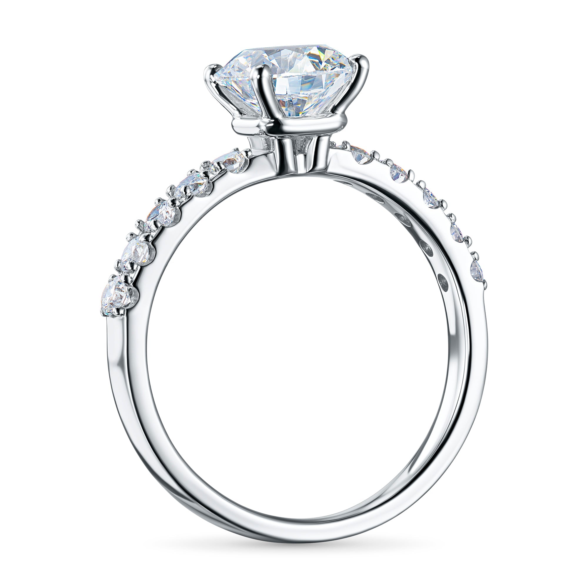 White Gold Ring with 11 Round-Cut Lab-Created Diamonds 1.762 CT.TW