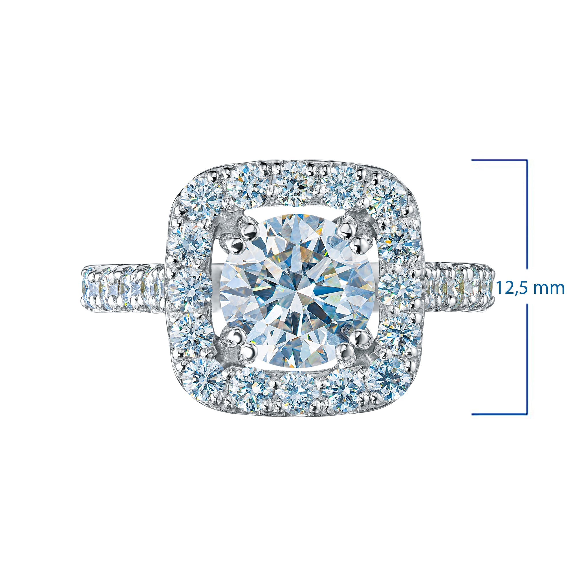 White Gold Ring with 29 Round-Cut Lab-Created Diamonds 2.509 CT.TW