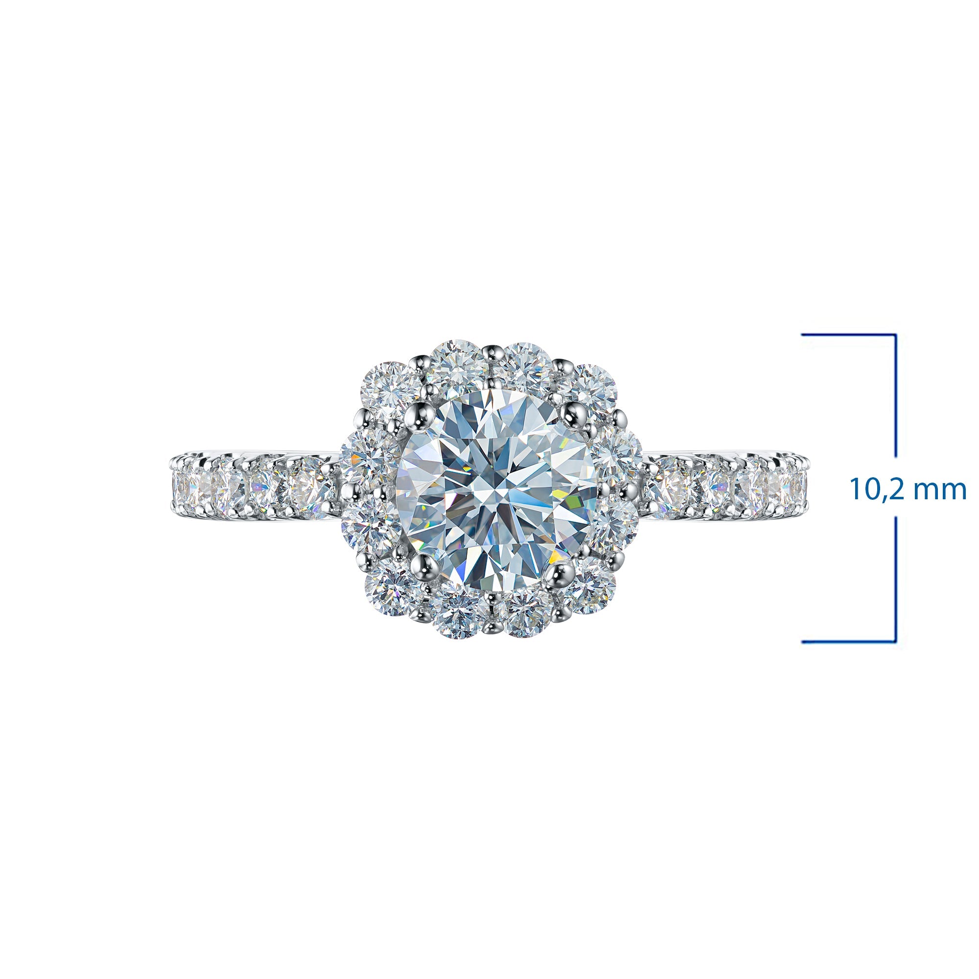 White Gold Ring with 23 Round-Cut Lab-Created Diamonds 1.884 CT.TW