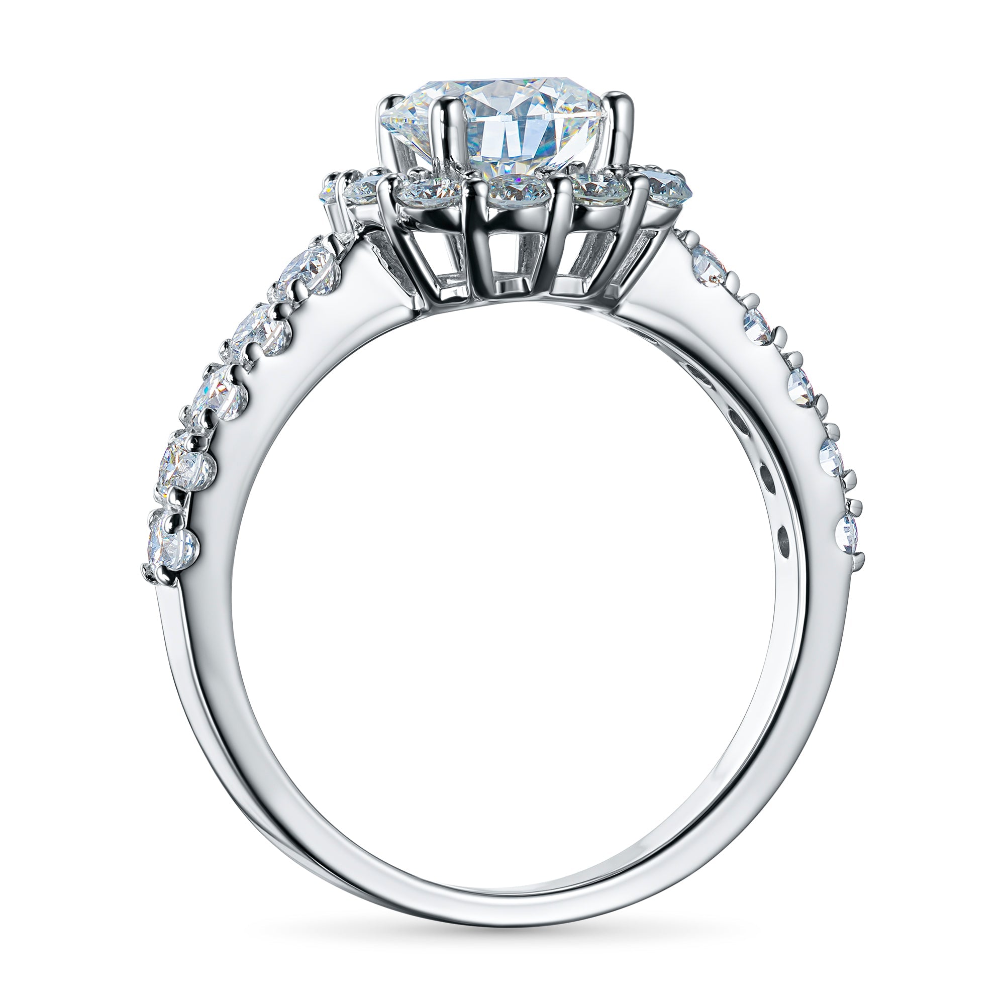 White Gold Ring with 23 Round-Cut Lab-Created Diamonds 1.884 CT.TW