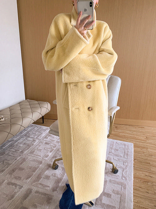 Solid Sail Sheep Camel Coat β Luxury & Warmth for Winter Elegance