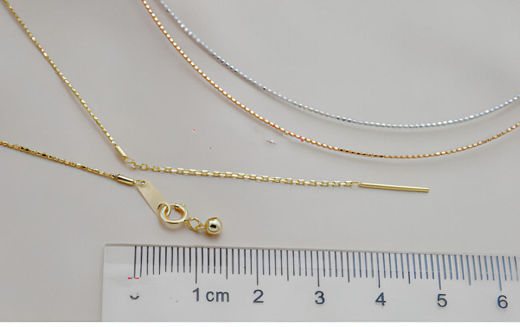 Collar Adjustment Chain 18K Gold Necklace Sleeve Chain Empty Holder