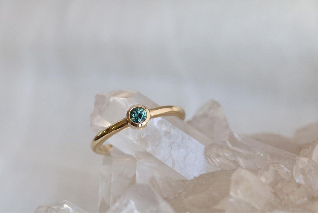 Gold Plated Silver Green Peridot Round Ring