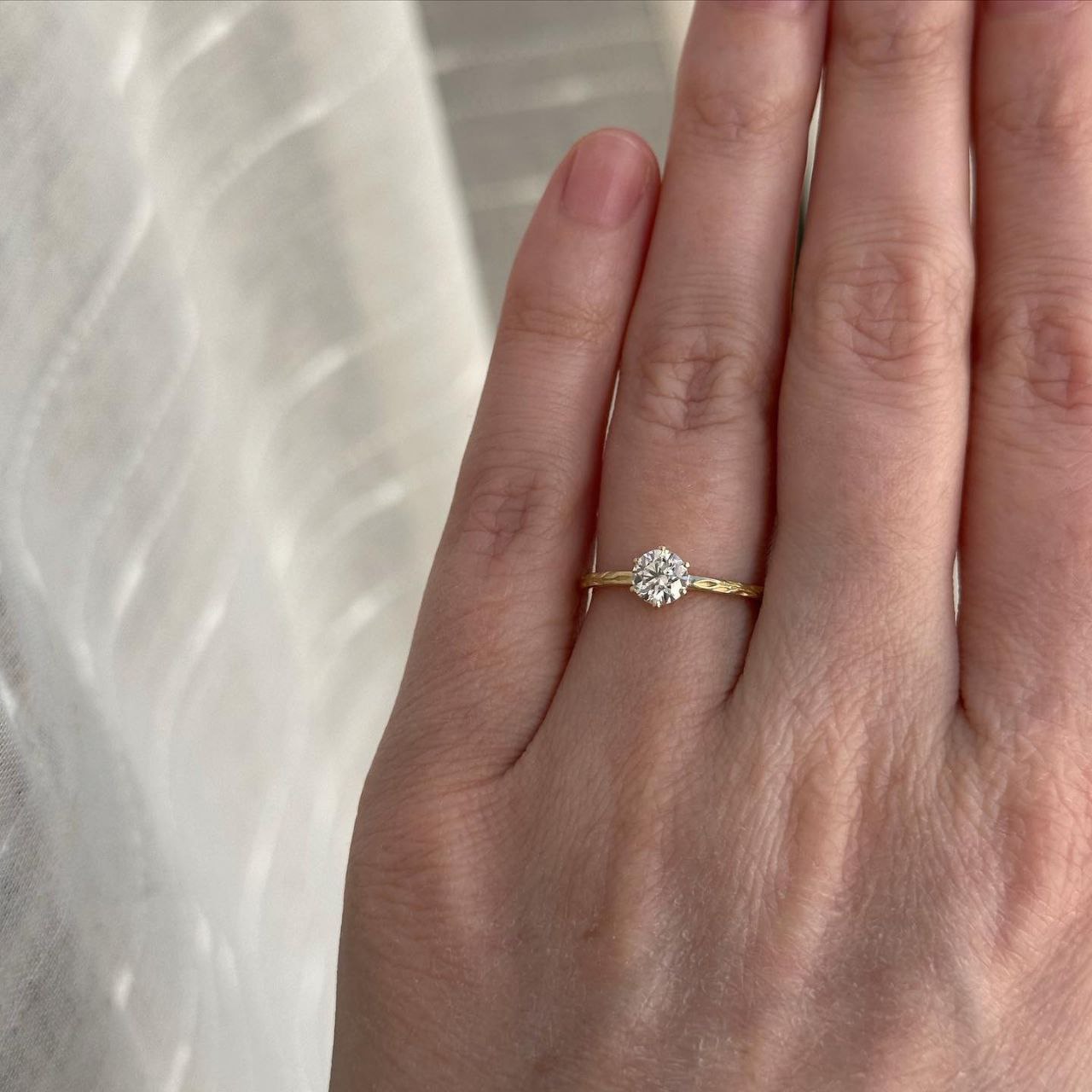 Gold Plated Silver White Zircon Round Ring