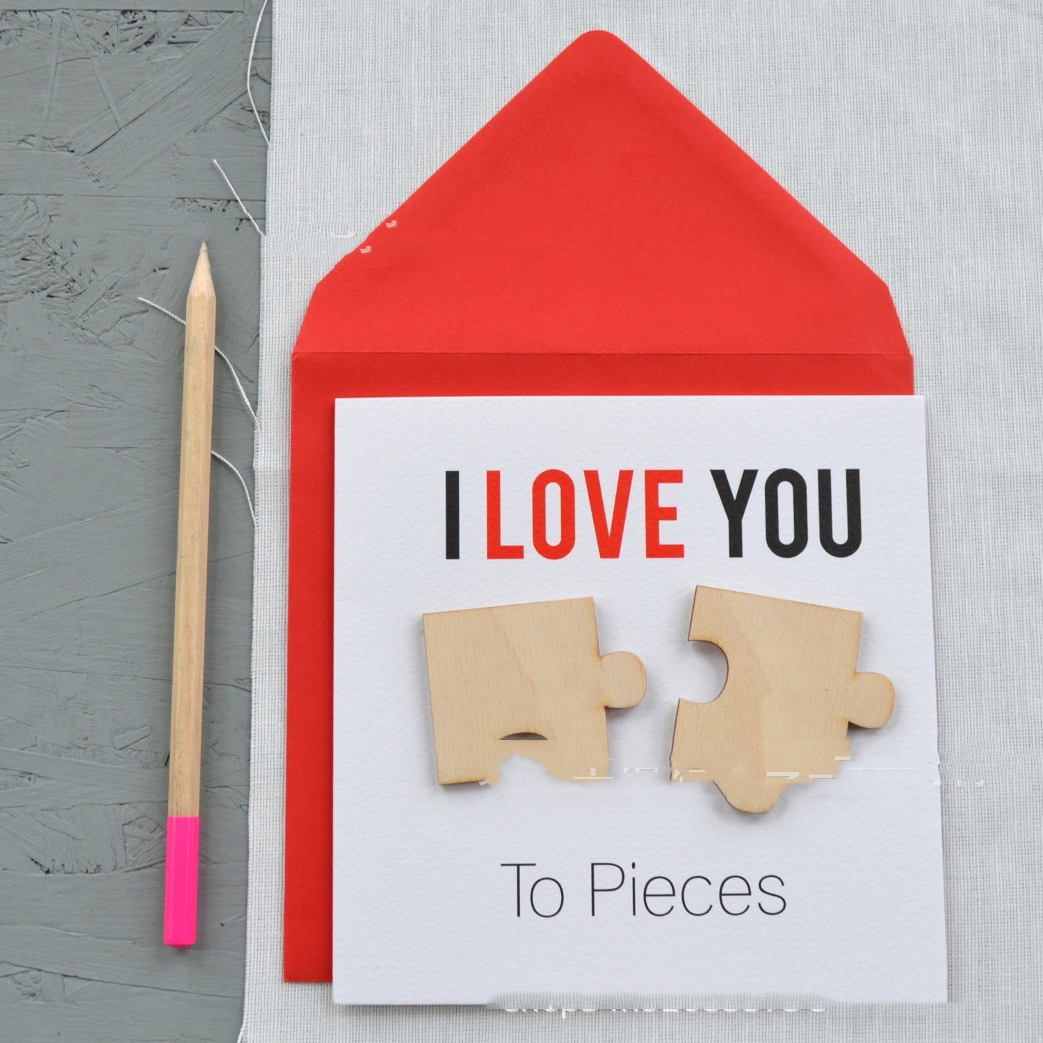 Love You Fragments Valentine's Day Card