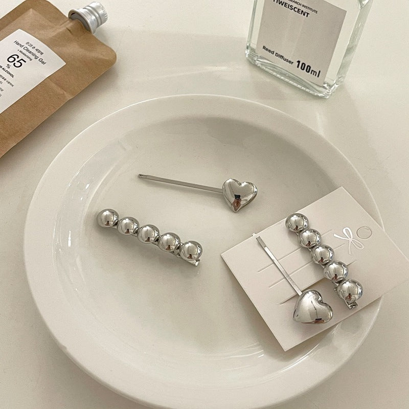 Silver Love Hairpin Combination