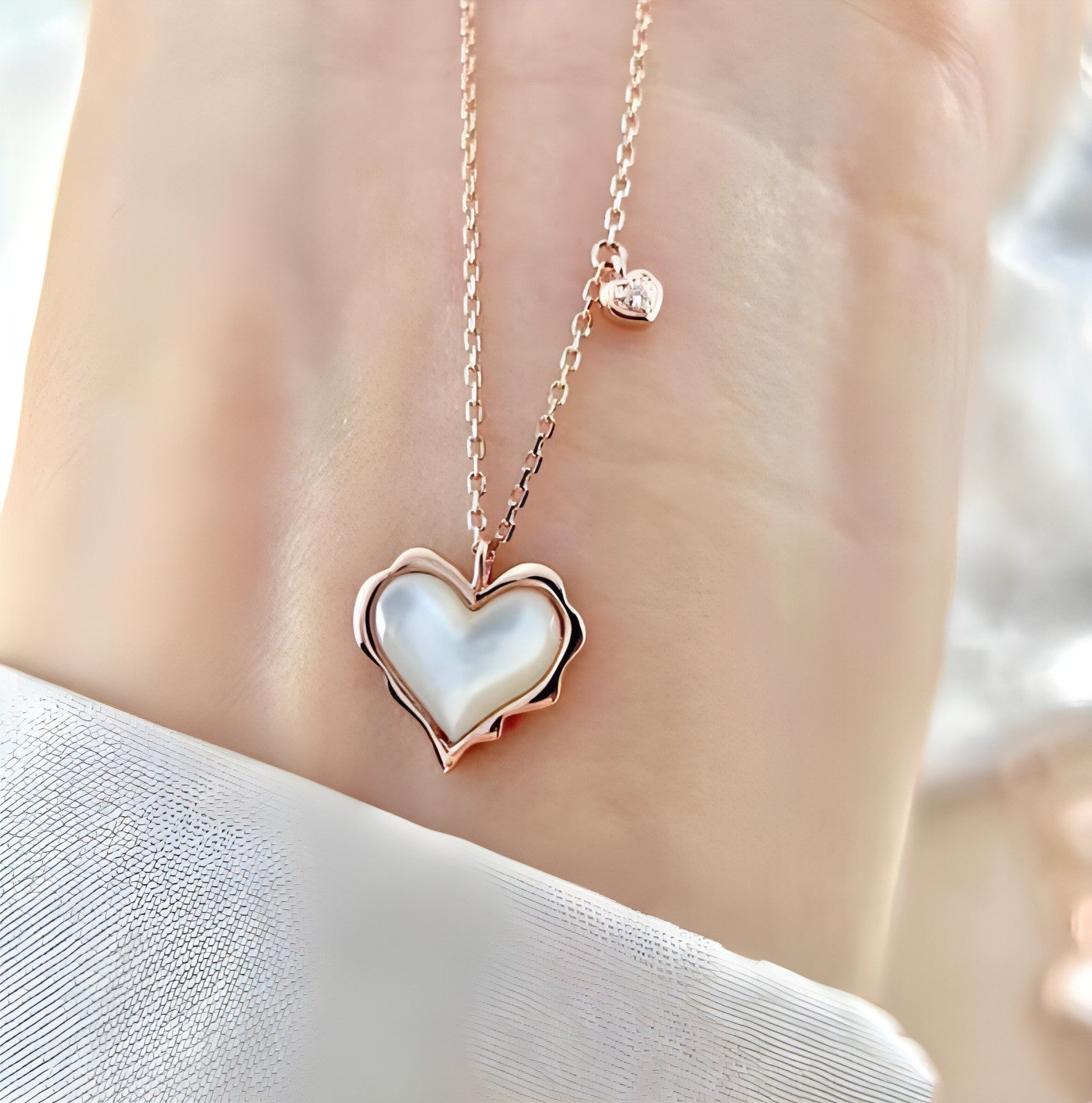 LuxeJewels™ - Gilded Love – 18K Rose Gold Collar Chain Set