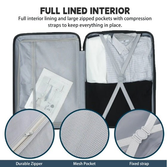 AeroGuard™ – 3-Piece Hardshell Luggage Set with TSA Lock