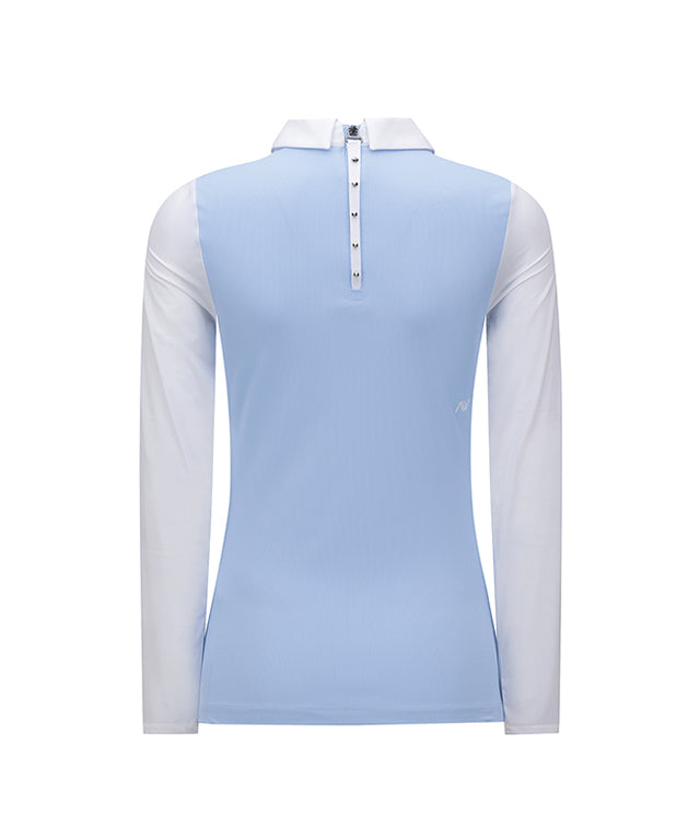 ANEW Golf: W Triangle Mesh Block Long T-Shirt - S/Blue