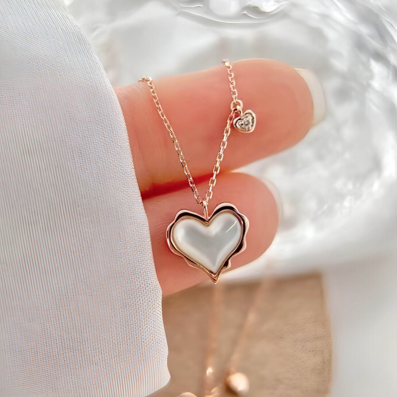 LuxeJewels™ - Gilded Love – 18K Rose Gold Collar Chain Set