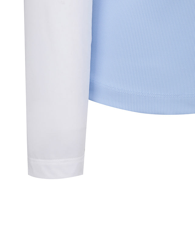 ANEW Golf: W Triangle Mesh Block Long T-Shirt - S/Blue