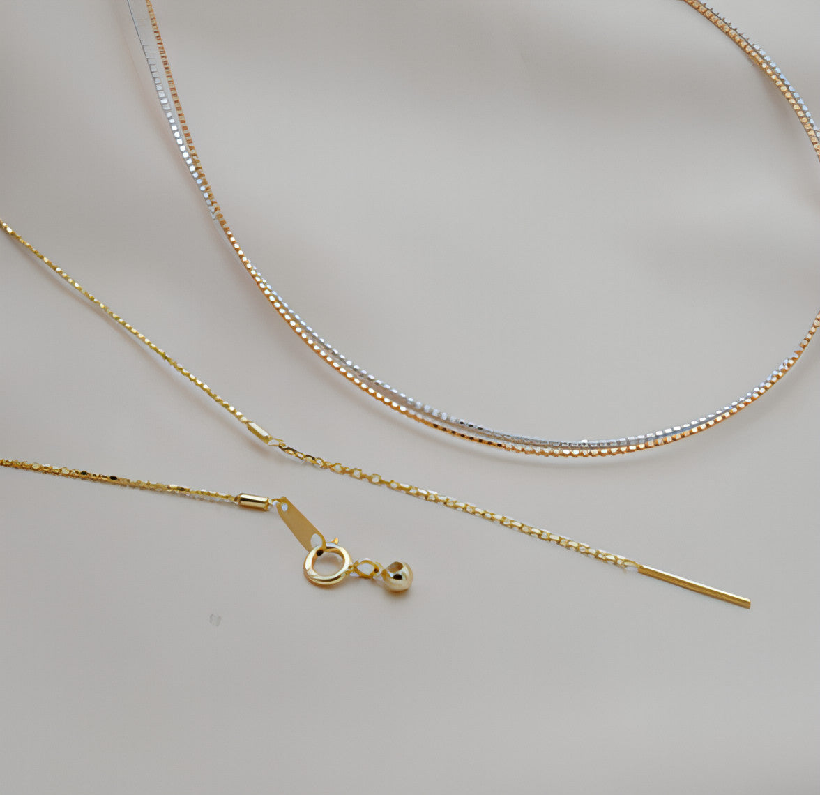 Collar Adjustment Chain 18K Gold Necklace Sleeve Chain Empty Holder
