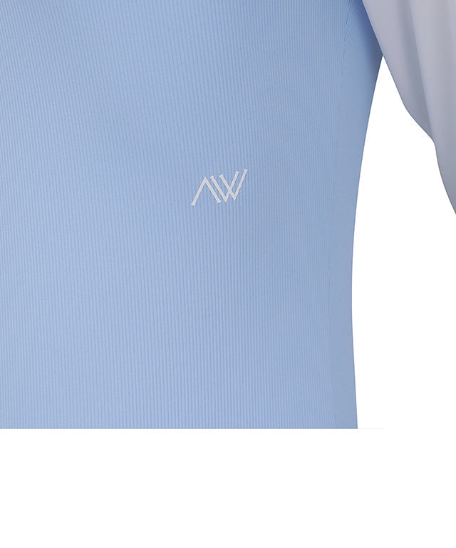ANEW Golf: W Triangle Mesh Block Long T-Shirt - S/Blue