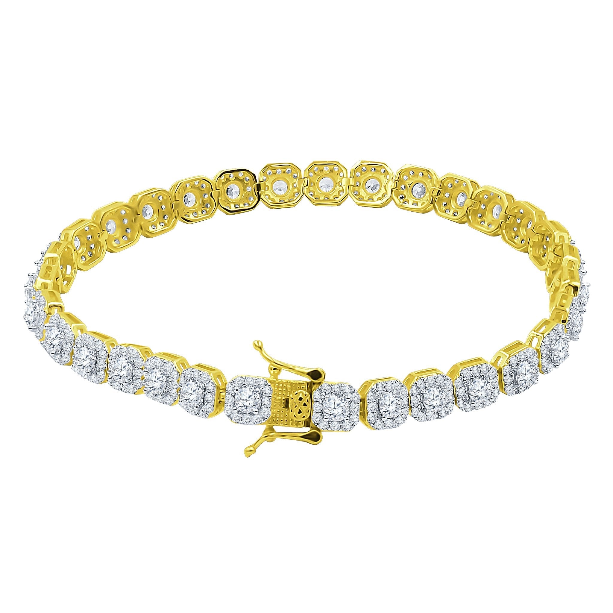FABLE 4.68 CTW CZ RHODIUM MOISSANTE ICED OUT BRACELET |  995481