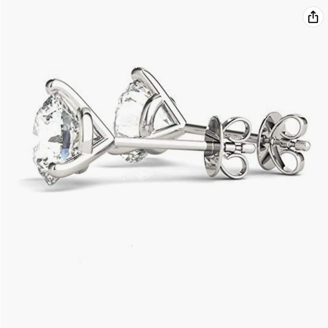 Brilliant 0.80ct Moissanite 14K White Gold Stud Earrings for Women
