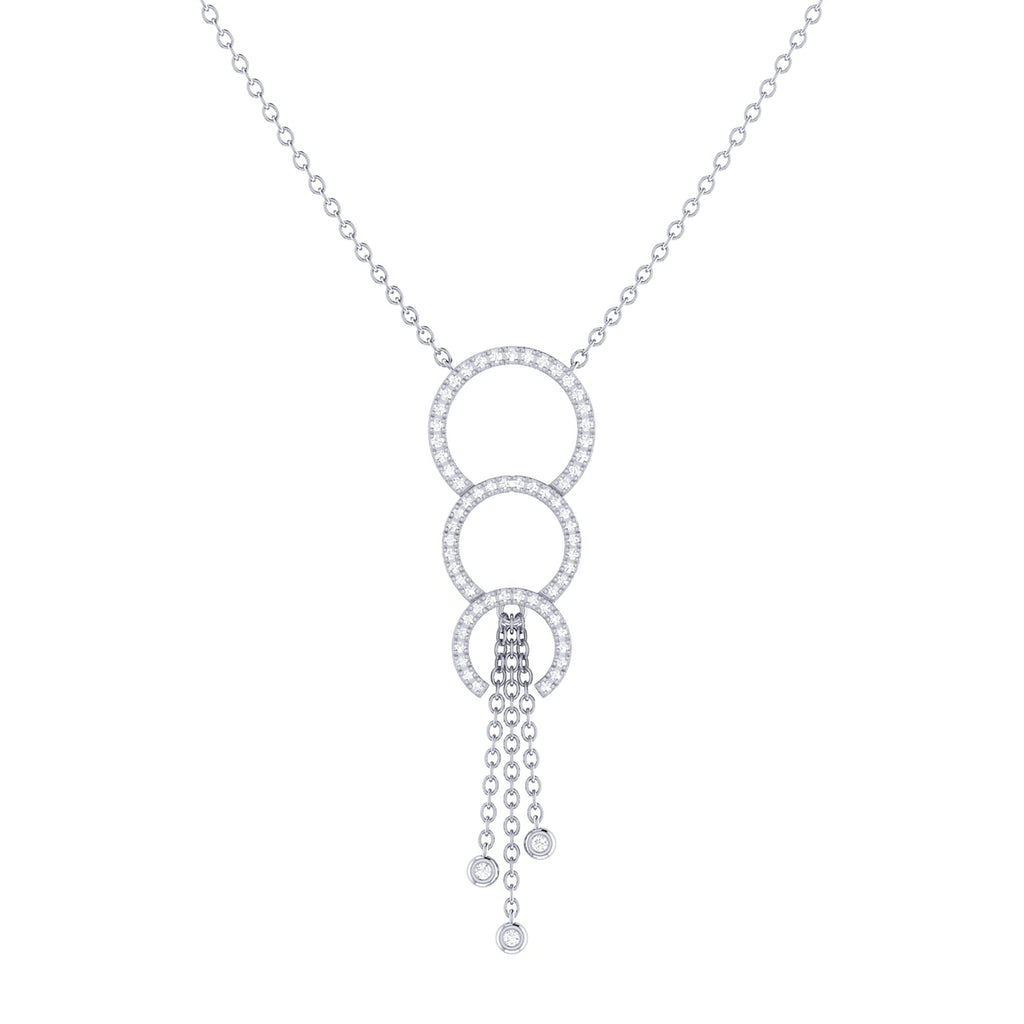 Chandelier Circle Trio Bolo Adjustable Diamond Lariat Necklace in