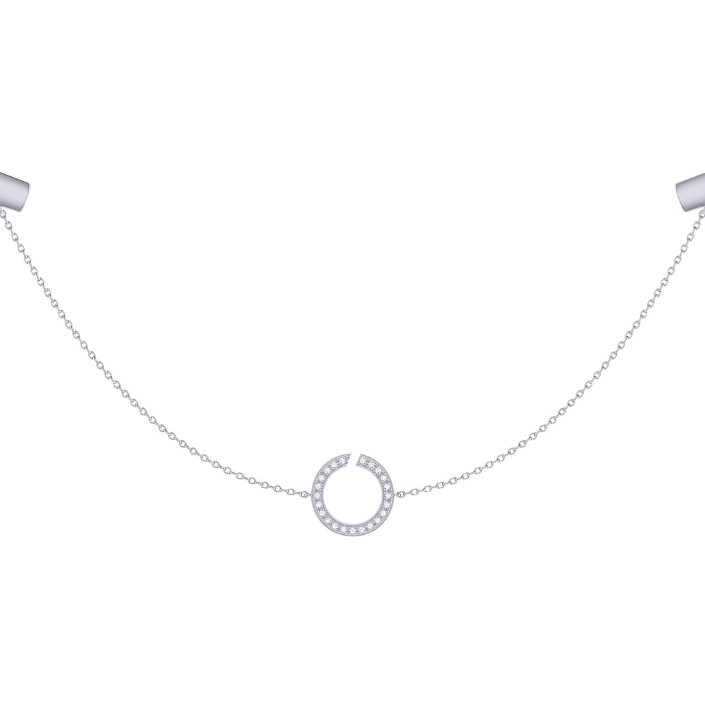 Avani Skyline Geometric Layered Diamond Necklace in Sterling Silver
