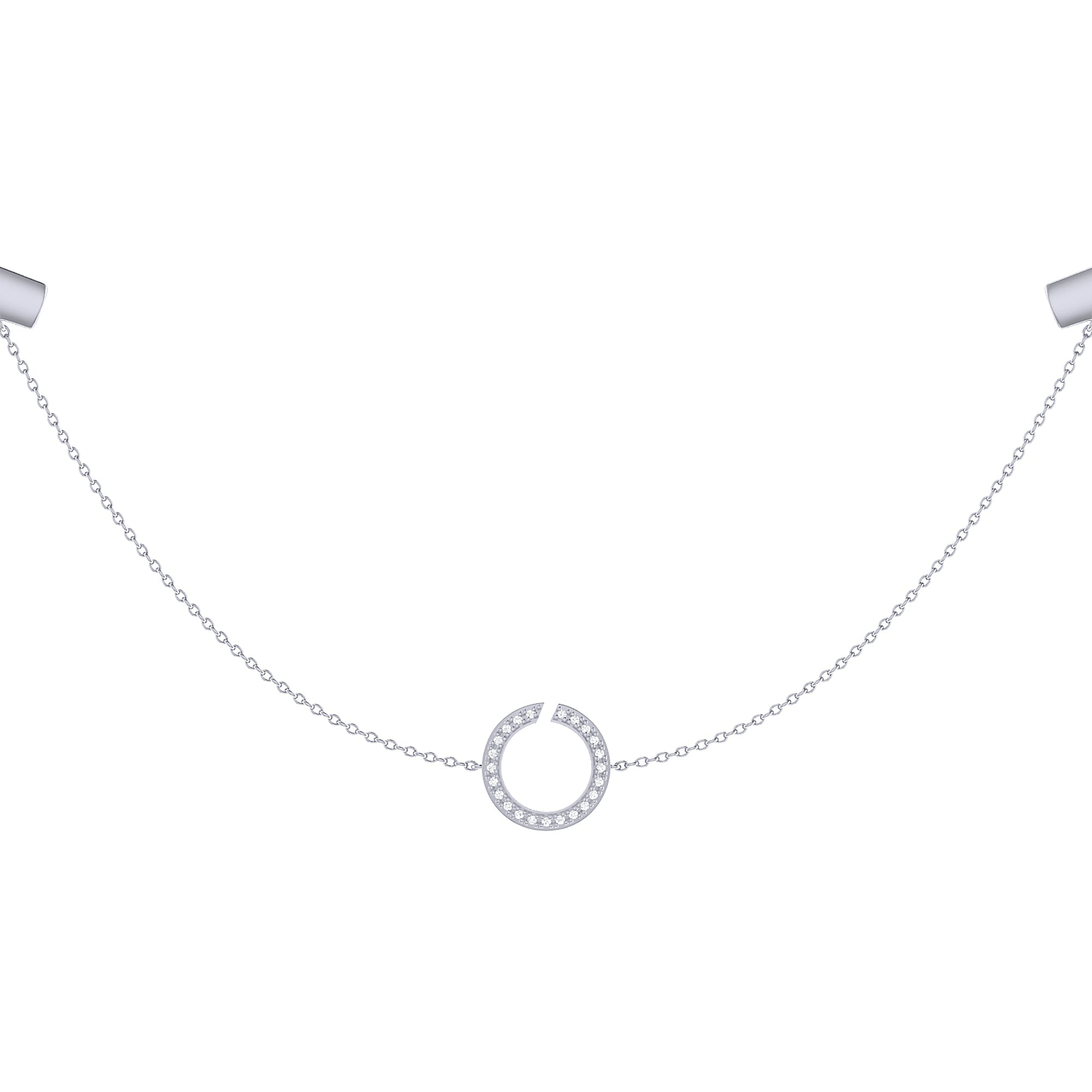 Avani Skyline Geometric Layered Diamond Necklace in Sterling Silver