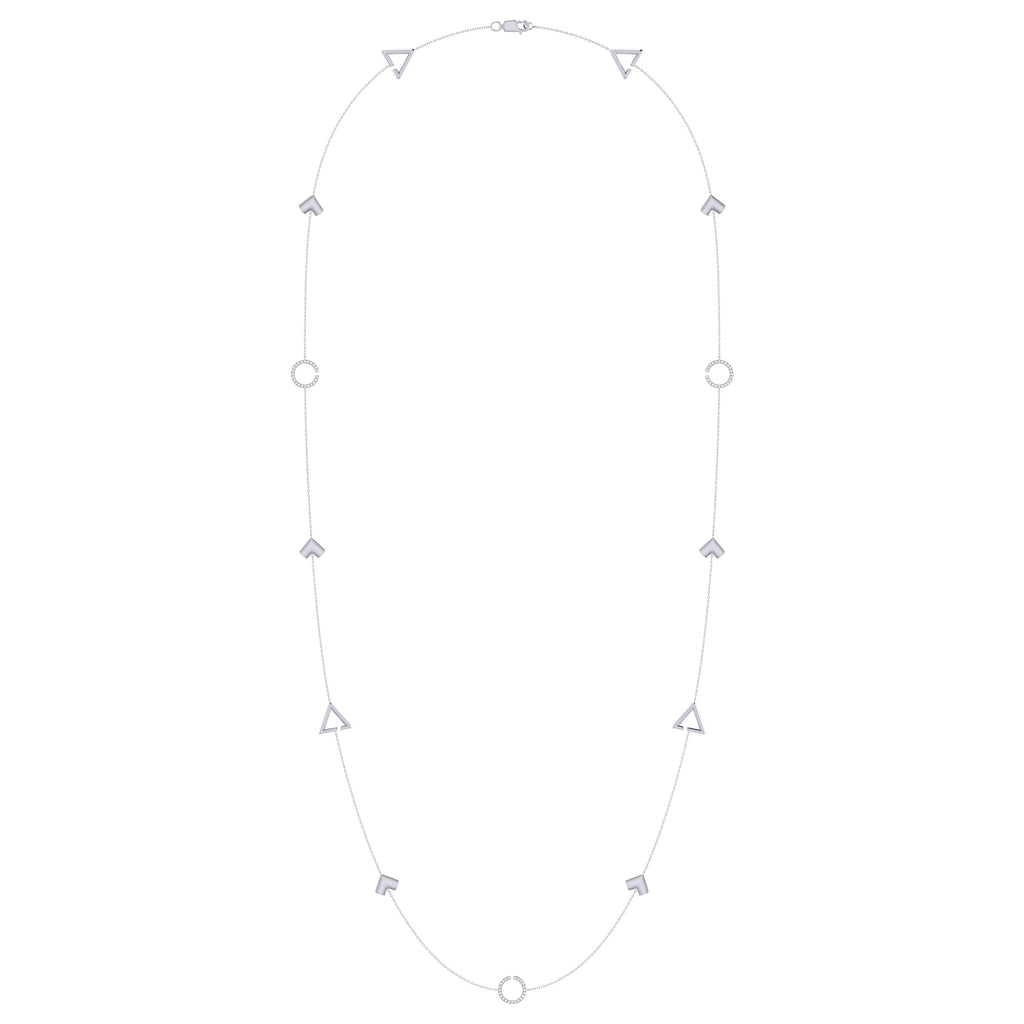 Avani Skyline Geometric Layered Diamond Necklace in Sterling Silver