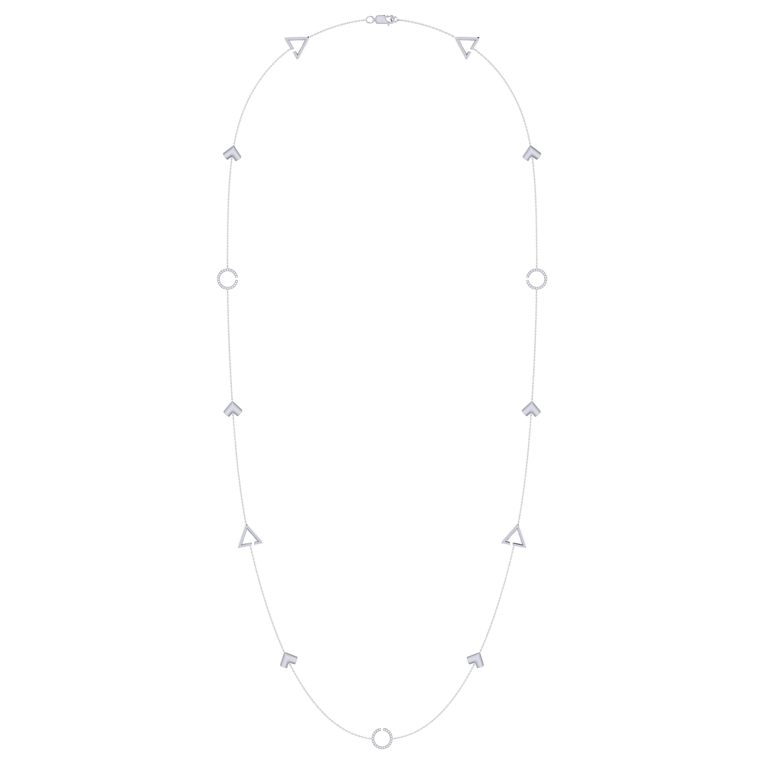 Avani Skyline Geometric Layered Diamond Necklace in Sterling Silver