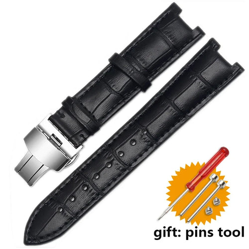 Genuine Leather Watchband For Versace Gucci GC Wristband 22*13mm