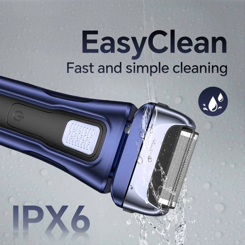 Electric Razor for Men Wet & Dry Foil Shaver with 3-Blade & Edge