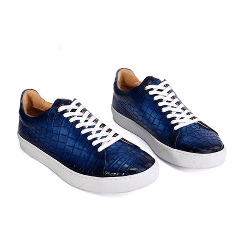 weitasi crocodile leather men shoes  male leisure  White shoe  board