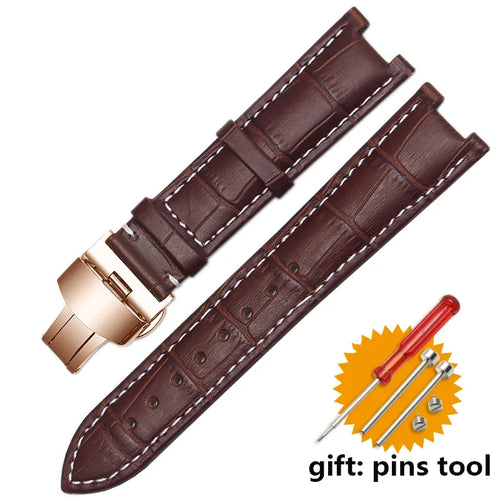 Genuine Leather Watchband For Versace Gucci GC Wristband 22*13mm