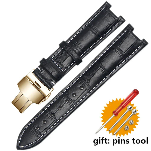 Genuine Leather Watchband For Versace Gucci GC Wristband 22*13mm
