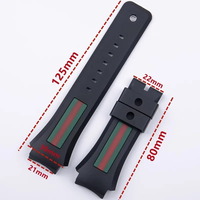 Watch Band For Gucci YA137/YA137107A Rubber Watch Strap Dedicated