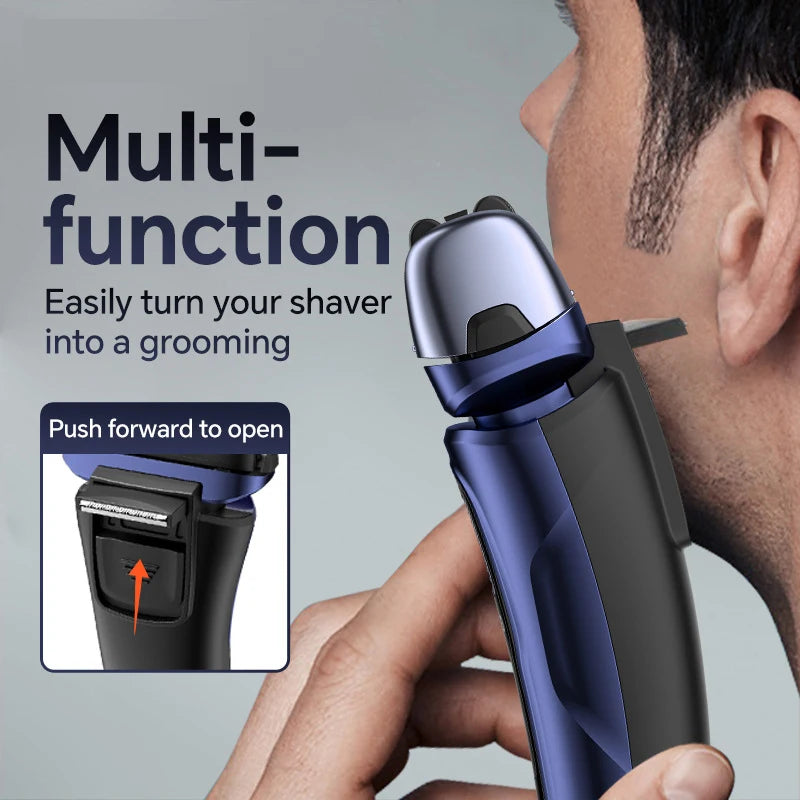 Electric Razor for Men Wet & Dry Foil Shaver with 3-Blade & Edge