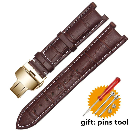 Genuine Leather Watchband For Versace Gucci GC Wristband 22*13mm