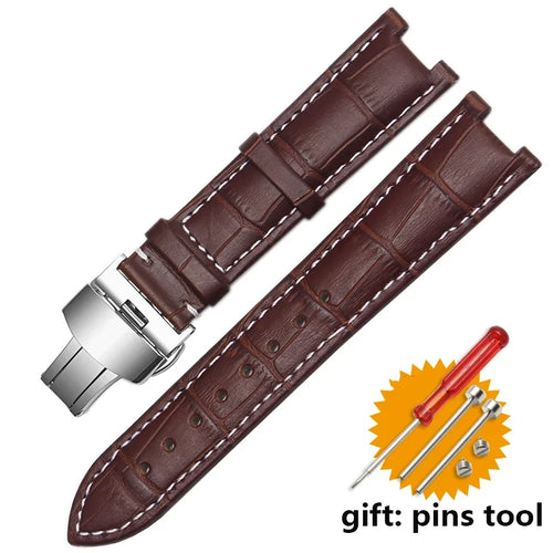 Genuine Leather Watchband For Versace Gucci GC Wristband 22*13mm