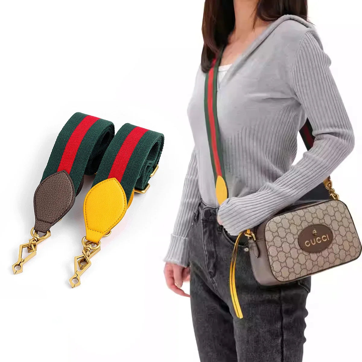Nylon Weave Bag Strap Women Colored Straps for GUCCI Messenger