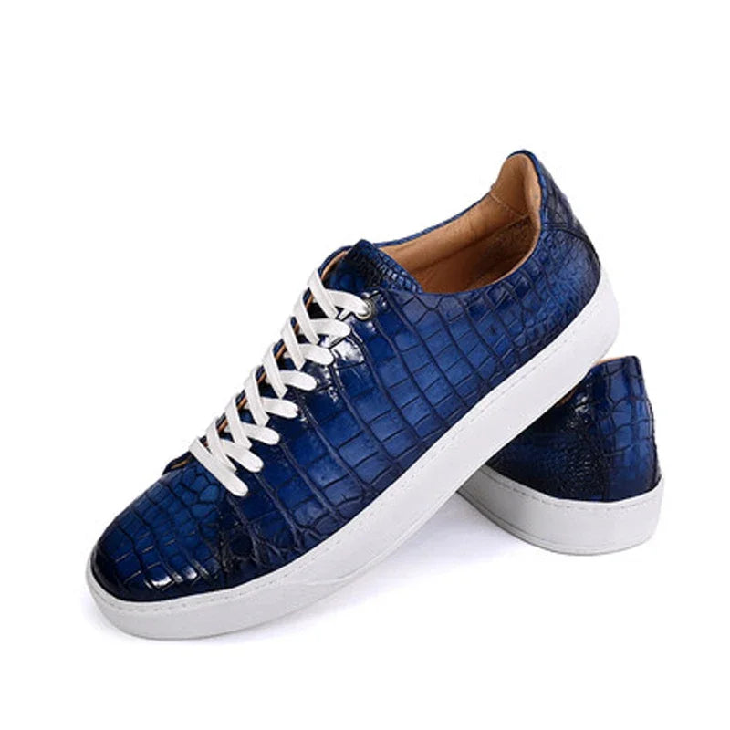 weitasi crocodile leather men shoes  male leisure  White shoe  board