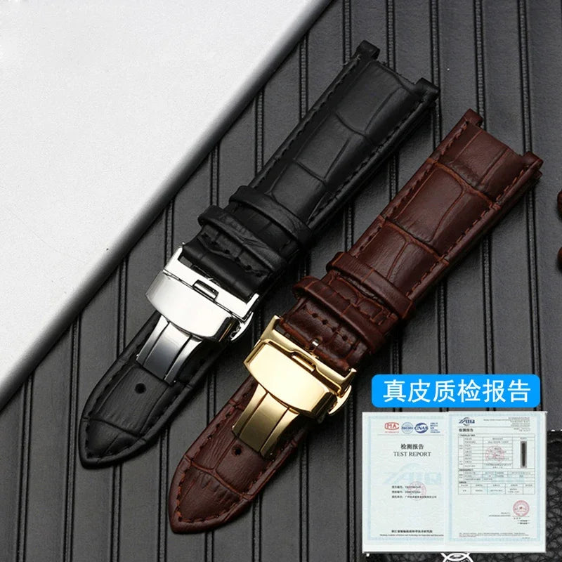 Genuine Leather Watchband For Versace Gucci GC Wristband 22*13mm