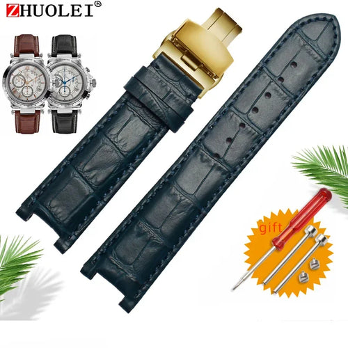 Genuine Leather Watchband For Versace Gucci GC Wristband 22*13mm