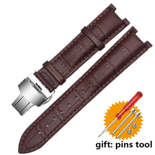 Genuine Leather Watchband For Versace Gucci GC Wristband 22*13mm
