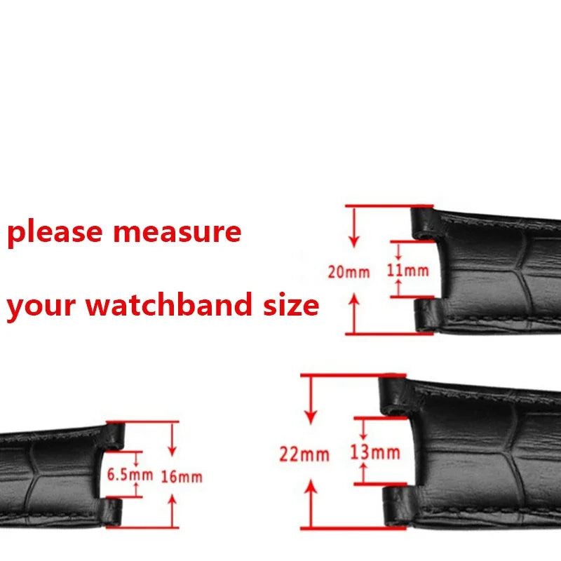 Genuine Leather Watchband For Versace Gucci GC Wristband 22*13mm