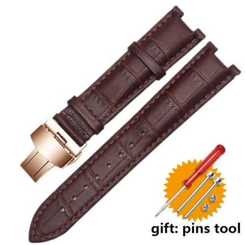 Genuine Leather Watchband For Versace Gucci GC Wristband 22*13mm