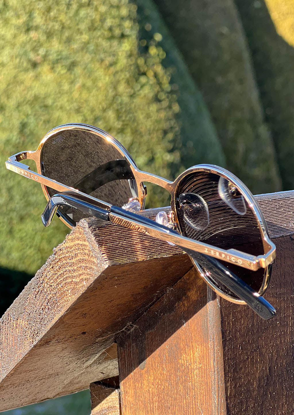 Titanium Round Sunglasses - V2 - 24K GOLD Plated